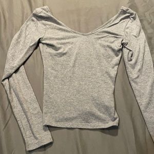 Express Grey Long Sleeve Top
